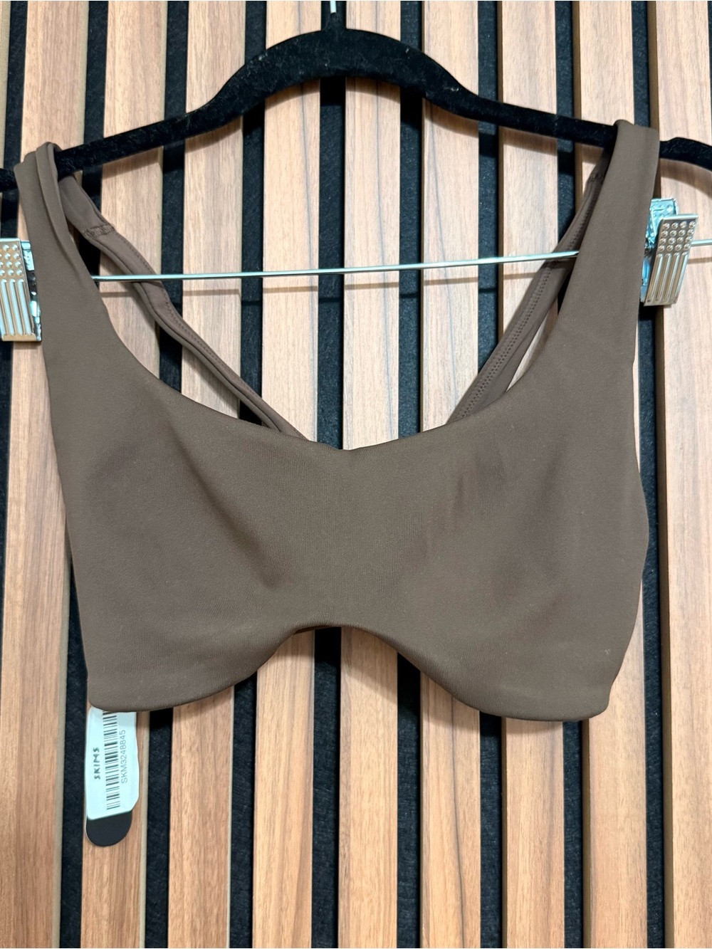 NWT Nike Skims Shaped Bottom Scoop Bra size XS in Dark Sepia Brown